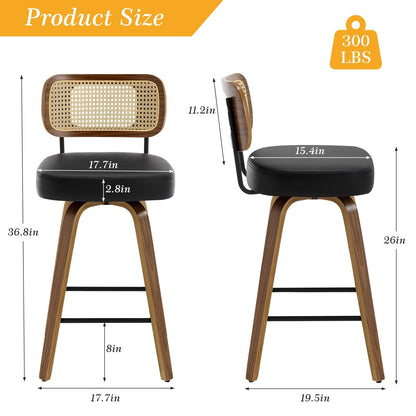 26/29 Swivel Bar Stools/ Counter Stools with Bentwood Legs
