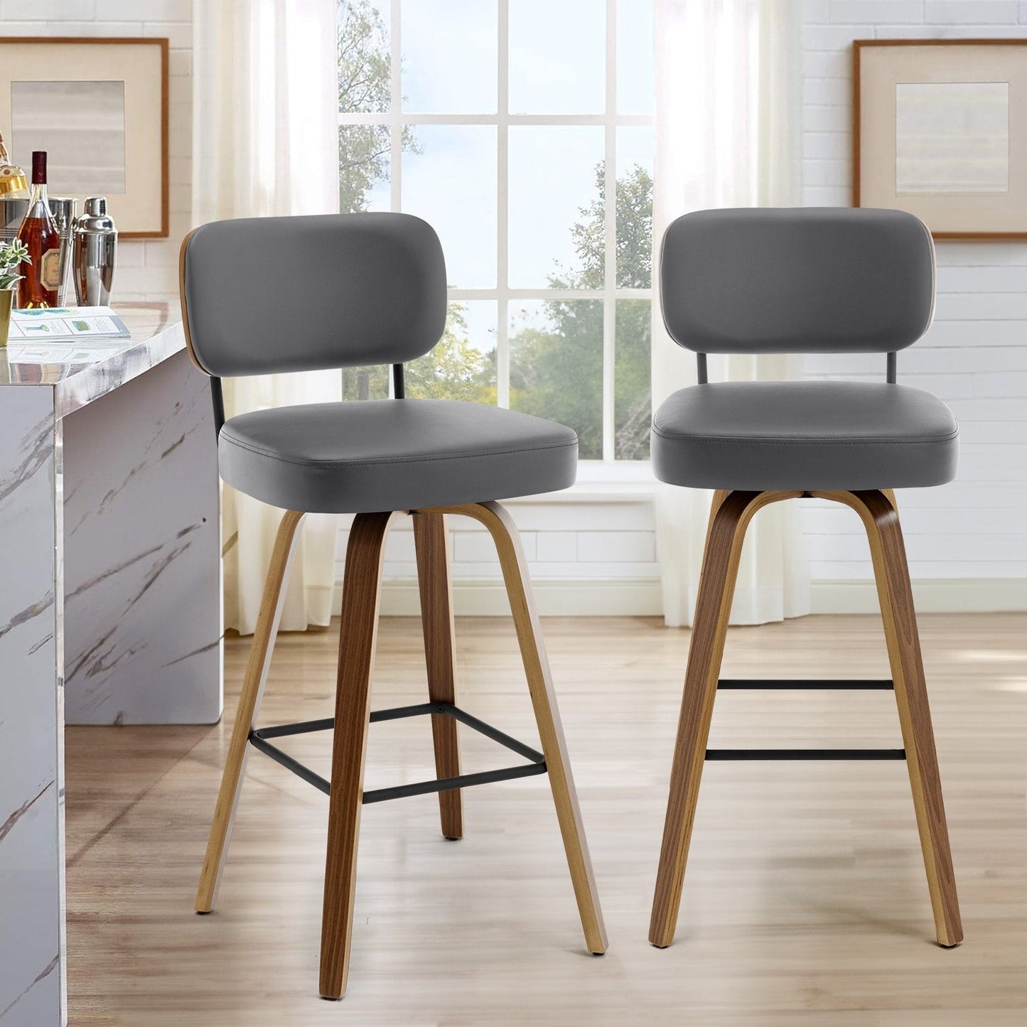 26/29 Swivel Bar Stools/ Counter Stools with Bentwood Legs