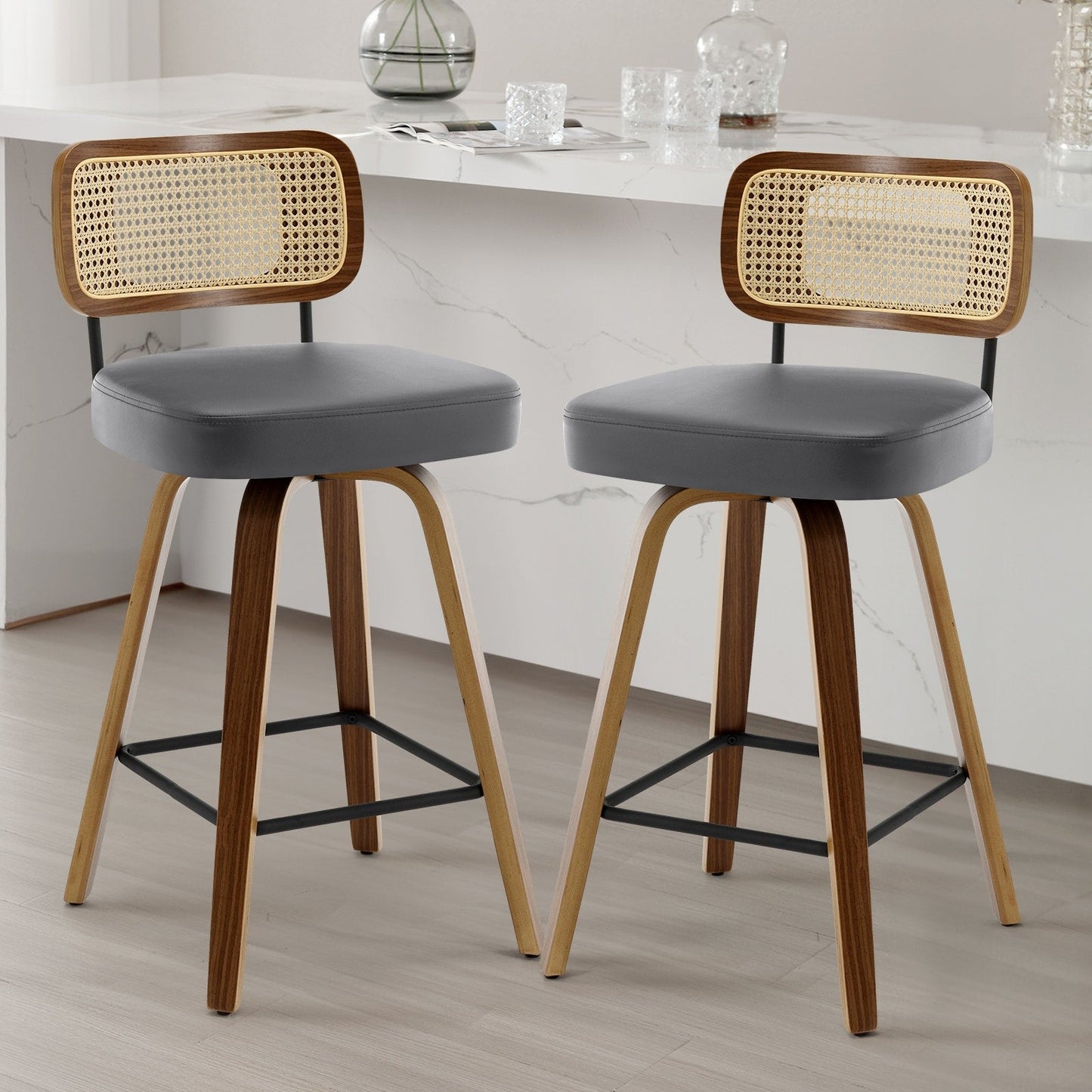 26/29 Swivel Bar Stools/ Counter Stools with Bentwood Legs