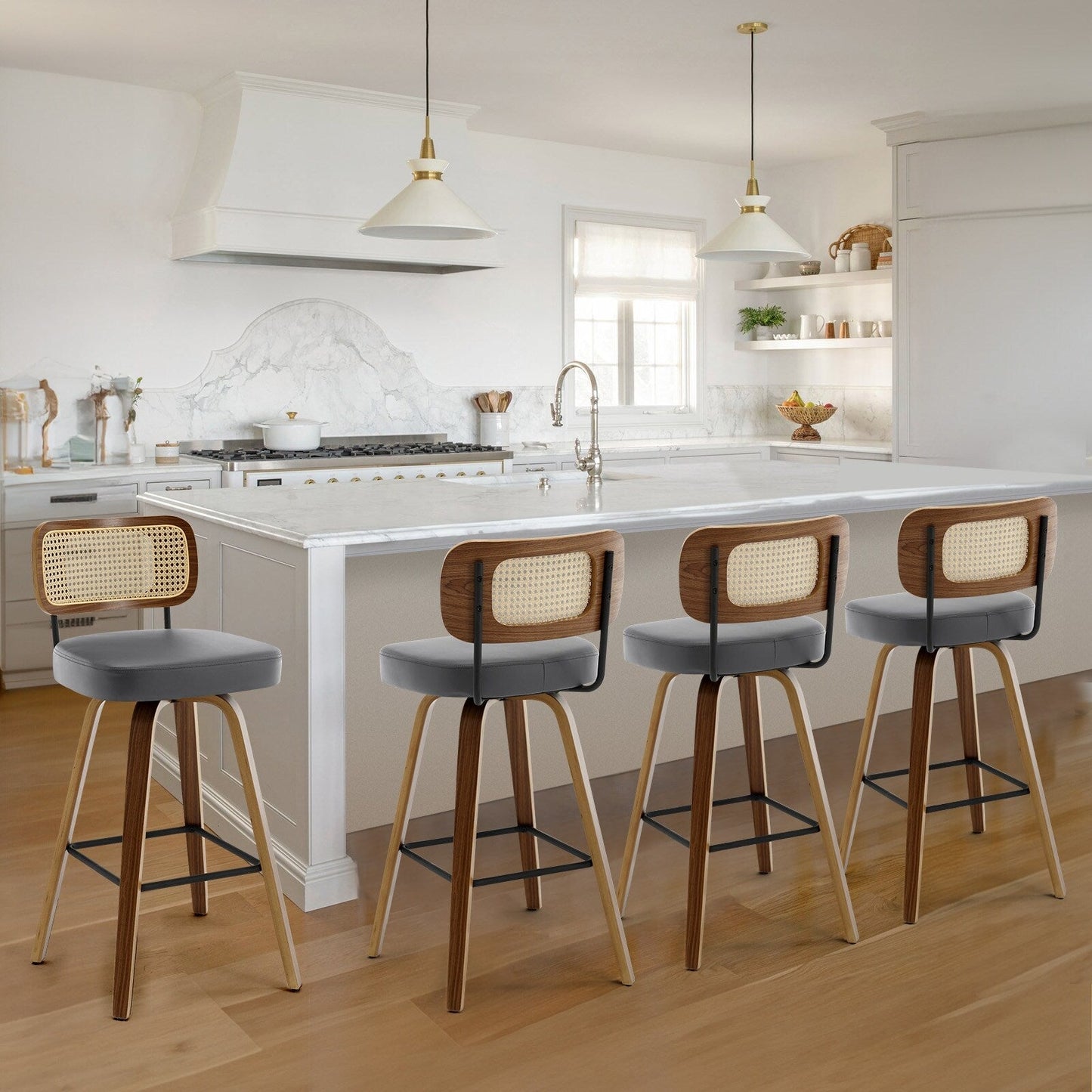 26/29 Swivel Bar Stools/ Counter Stools with Bentwood Legs