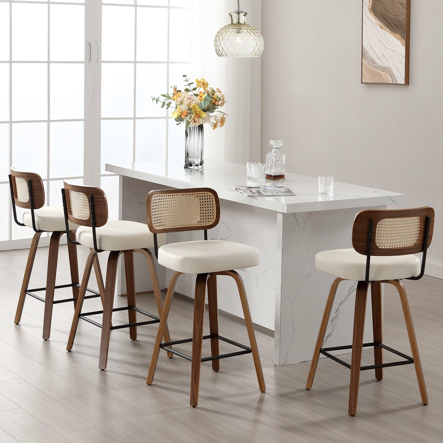 26/29 Swivel Bar Stools/ Counter Stools with Bentwood Legs