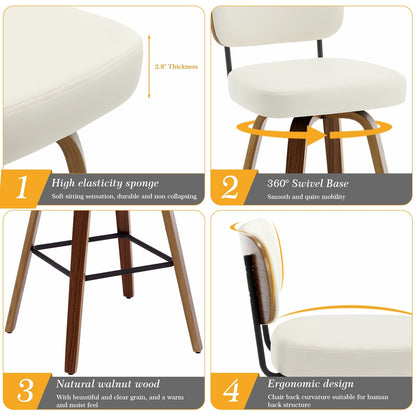 26/29 Swivel Bar Stools/ Counter Stools with Bentwood Legs