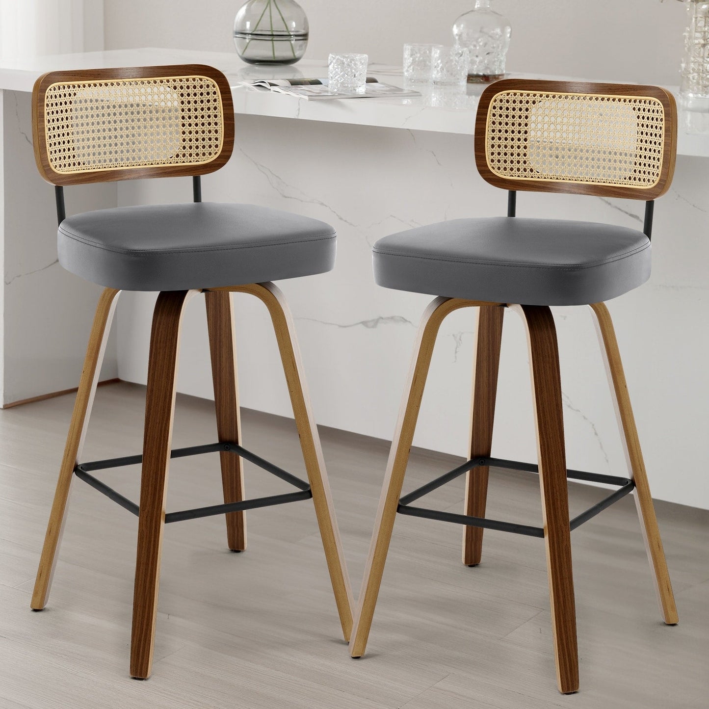 26/29 Swivel Bar Stools/ Counter Stools with Bentwood Legs