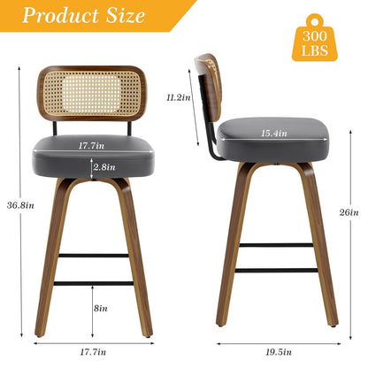 26/29 Swivel Bar Stools/ Counter Stools with Bentwood Legs