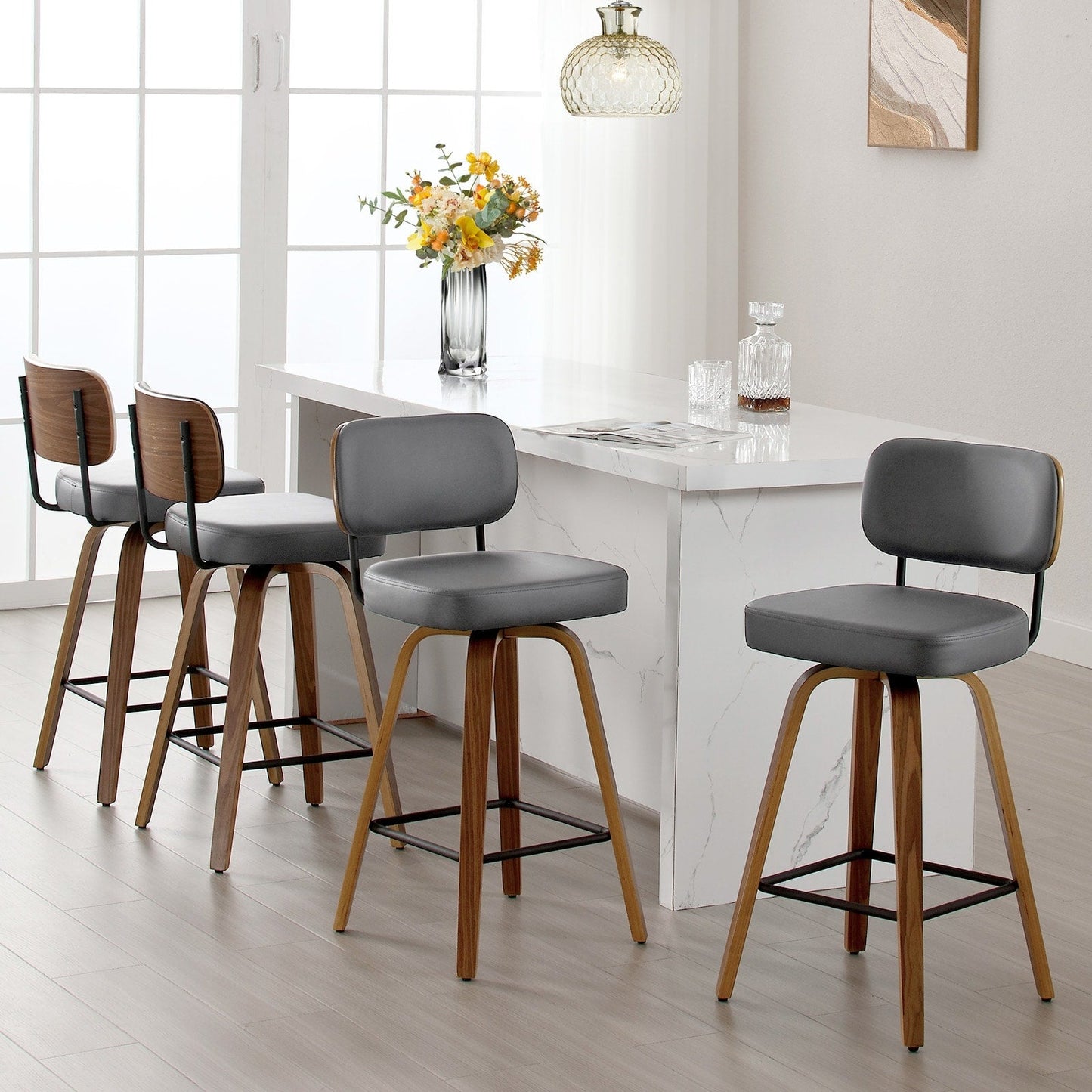 26/29 Swivel Bar Stools/ Counter Stools with Bentwood Legs