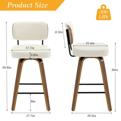 26/29 Swivel Bar Stools/ Counter Stools with Bentwood Legs
