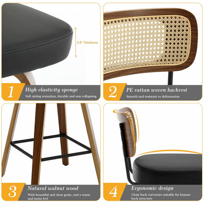 26/29 Swivel Bar Stools/ Counter Stools with Bentwood Legs
