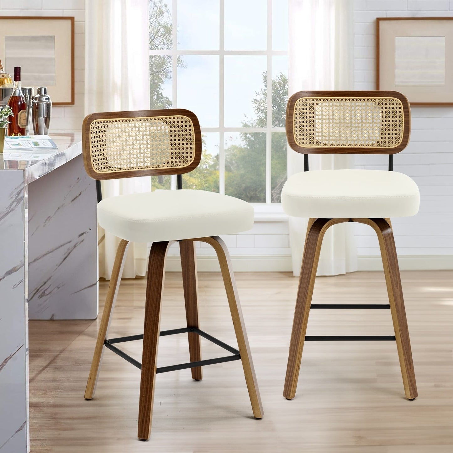 26/29 Swivel Bar Stools/ Counter Stools with Bentwood Legs