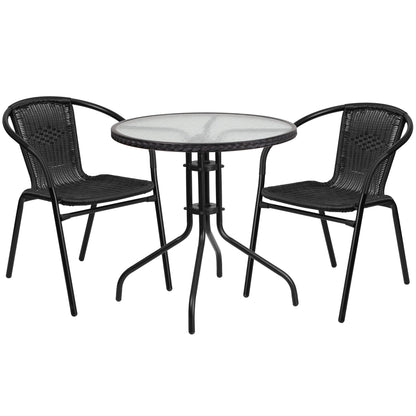 3-piece Outdoor Table/Chair Set - 28.75W x 28.75D x 28H