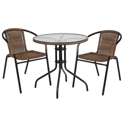 3-piece Outdoor Table/Chair Set - 28.75W x 28.75D x 28H