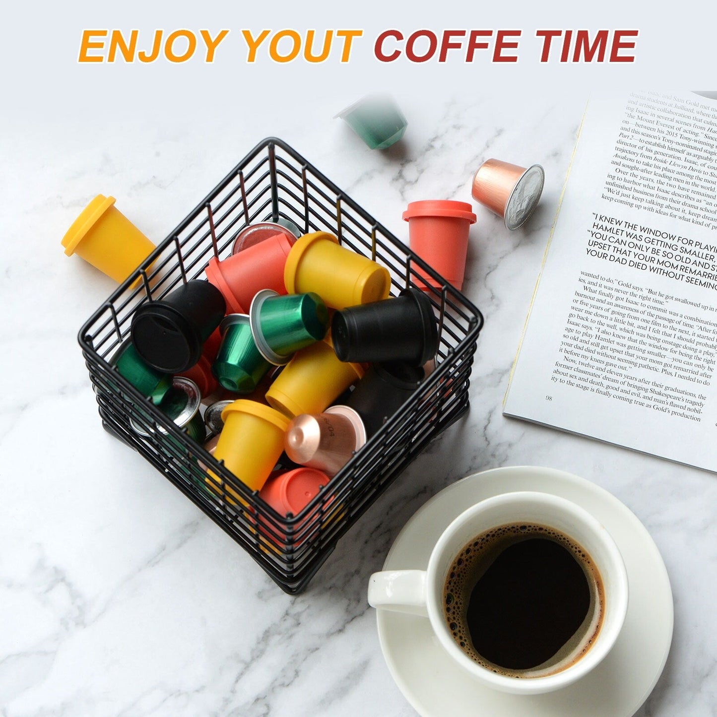 2pcs Coffee Pod Holder, Metal K Cup Holder, Coffee Pod Storage Basket