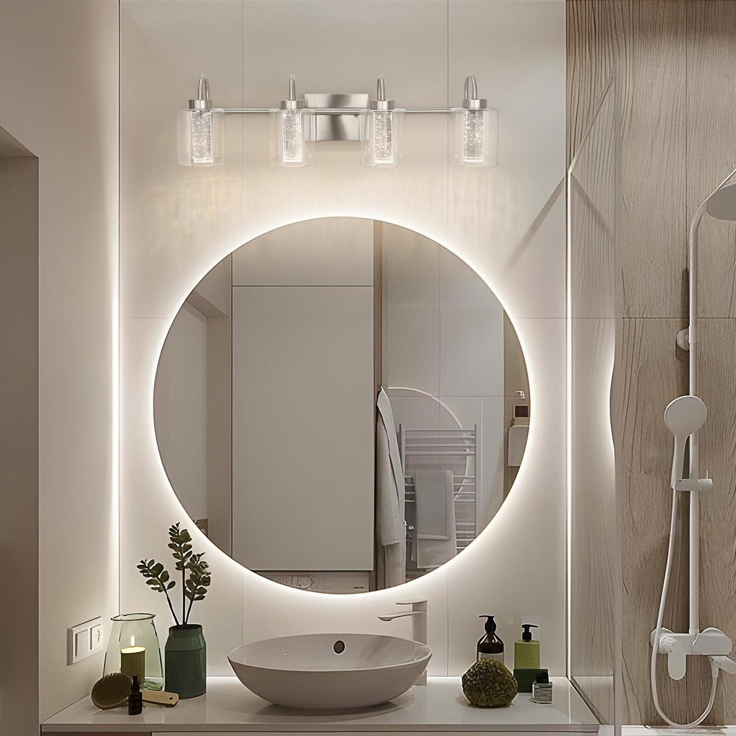 3/4/5/6 Light Brushed Nickel Bathroom Light Fixtures