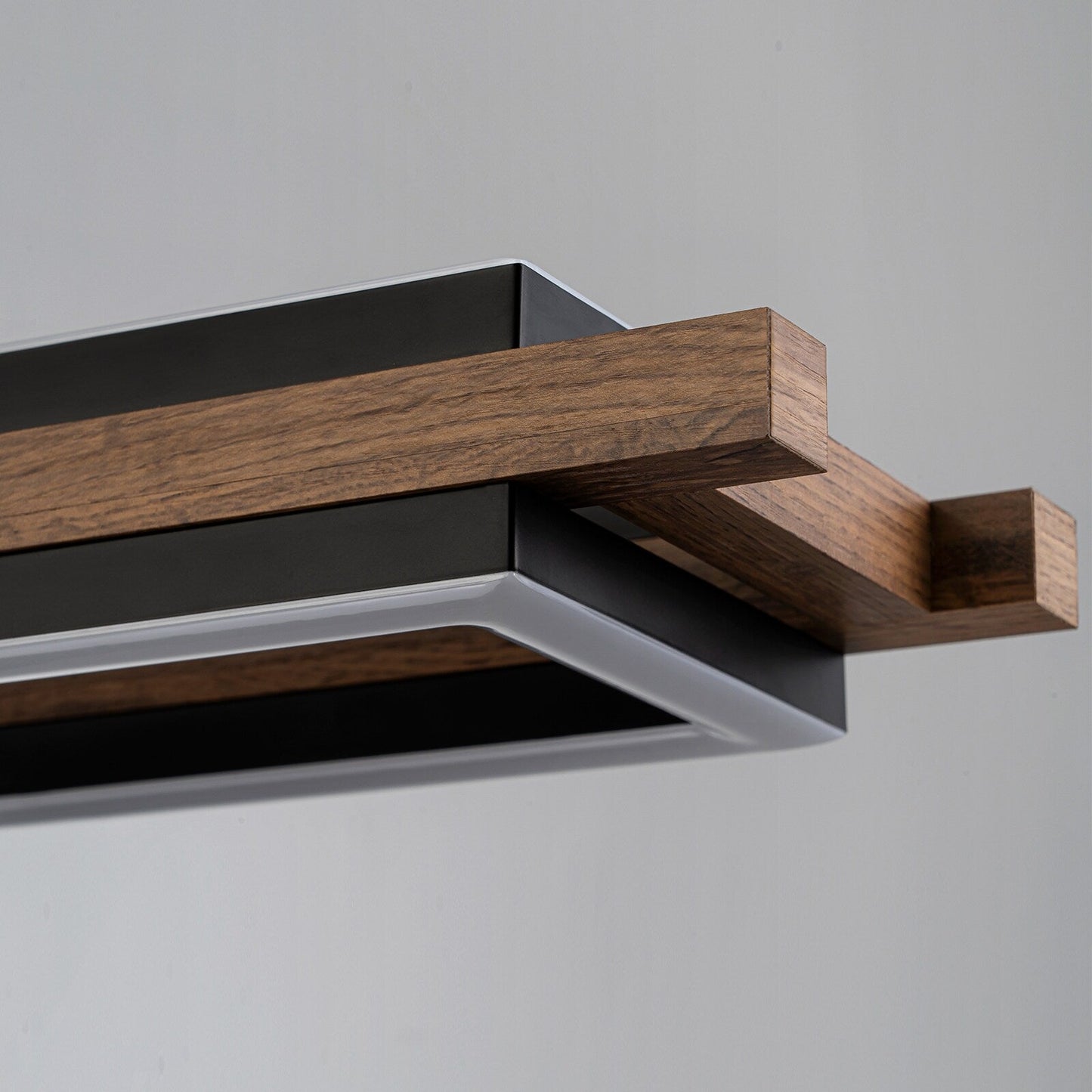 3/5-Light Integrated LED Linear Wood Chandelier Kitchen Island Pendant Light