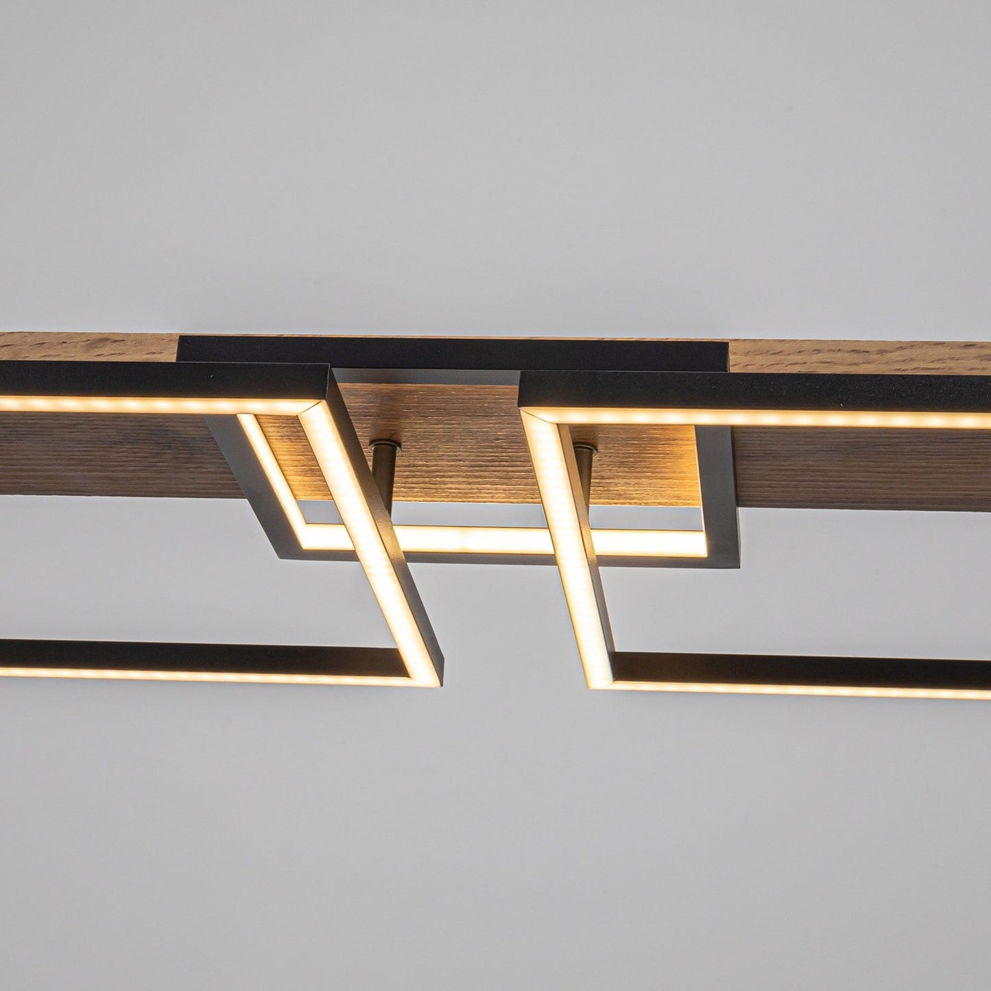 3/5-Light Integrated LED Linear Wood Chandelier Kitchen Island Pendant Light