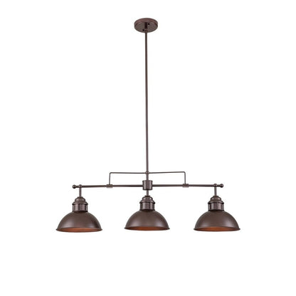 3-Light Farmhouse Retro Metal Linear Dome Pendant Light/Kitchen Island Lights