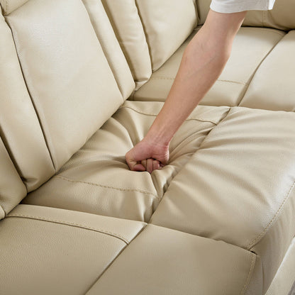 3-PC Bonded Leather Reclining Sofa Loveseat and Chair Living Room Set