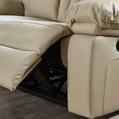 3-PC Bonded Leather Reclining Sofa Loveseat and Chair Living Room Set