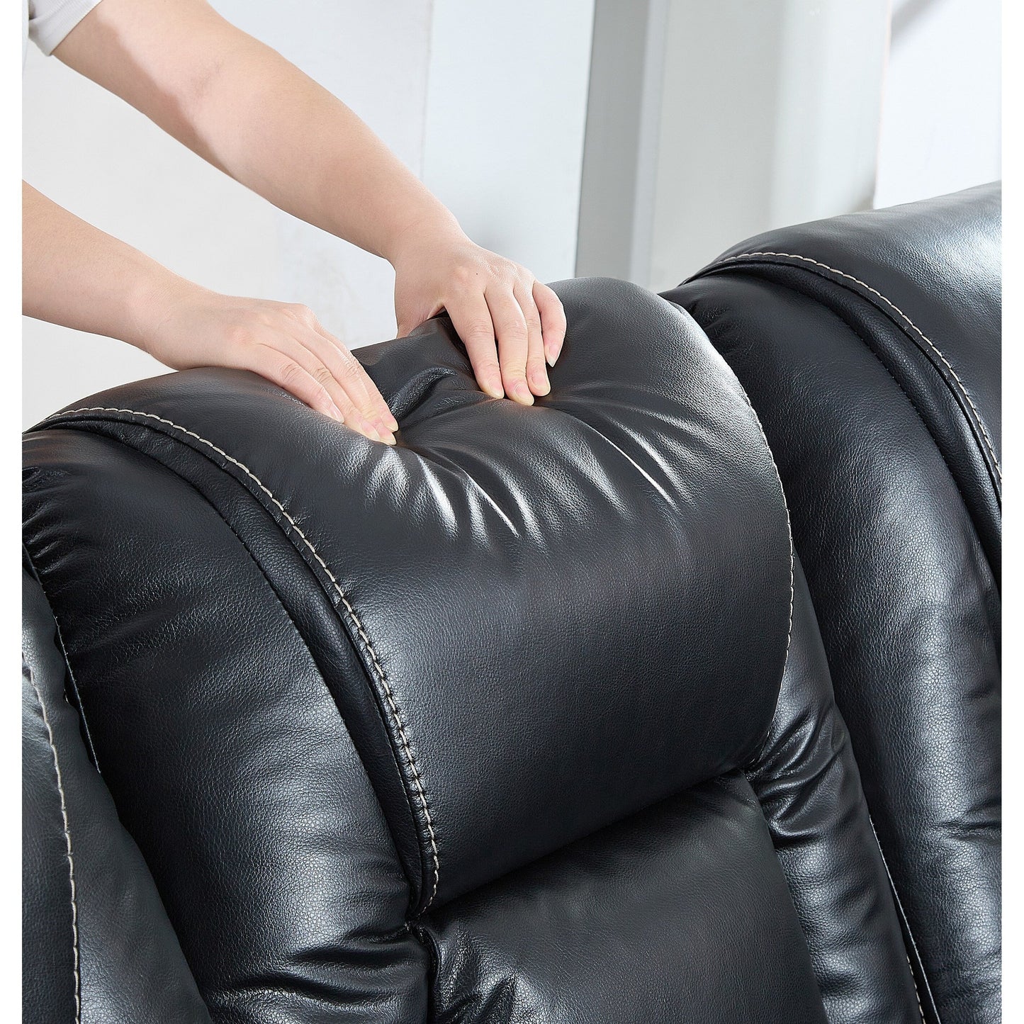 3-PC Bonded Leather Reclining Sofa Loveseat and Chair Living Room Set