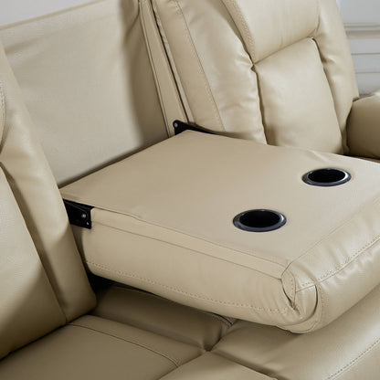 3-PC Bonded Leather Reclining Sofa Loveseat and Chair Living Room Set