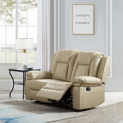 3-PC Bonded Leather Reclining Sofa Loveseat and Chair Living Room Set