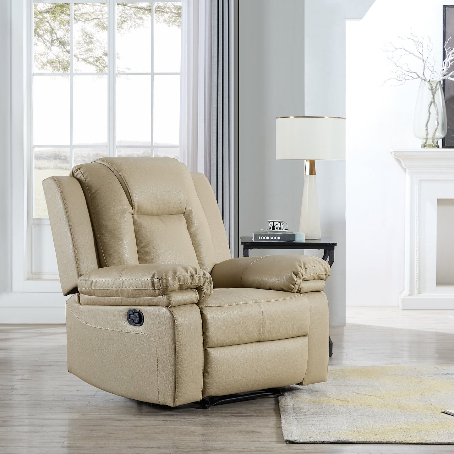 3-PC Bonded Leather Reclining Sofa Loveseat and Chair Living Room Set