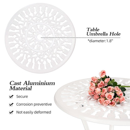 3-Piece Aluminum Outdoor Patio Tulip Sets With Table