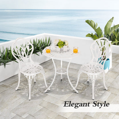 3-Piece Aluminum Outdoor Patio Tulip Sets With Table
