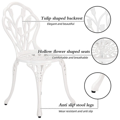 3-Piece Aluminum Outdoor Patio Tulip Sets With Table
