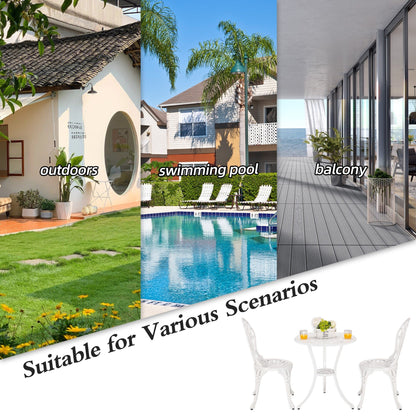 3-Piece Aluminum Outdoor Patio Tulip Sets With Table