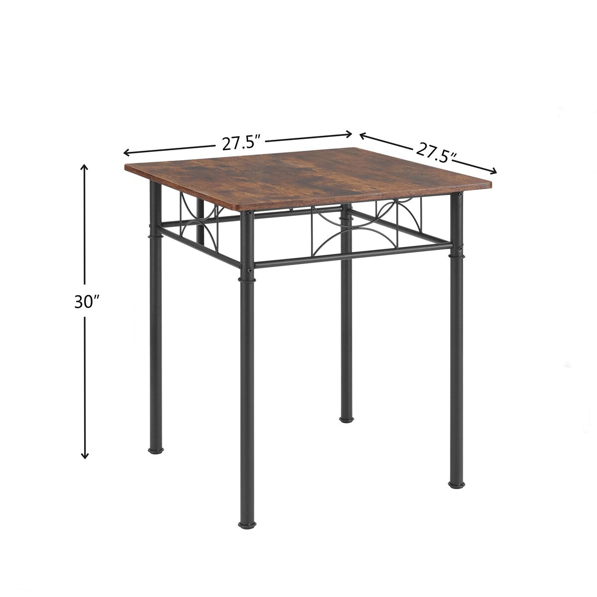3 Piece Kitchen Dining and Patio Set Table Set Retro Brown chair - Chair:15.6L * 15.1W * 33.8H