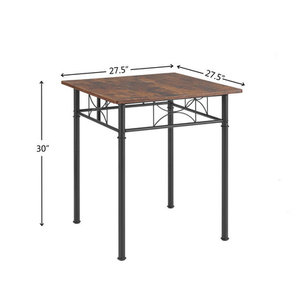 3 Piece Kitchen Dining and Patio Set Table Set Retro Brown chair - Chair:15.6L * 15.1W * 33.8H