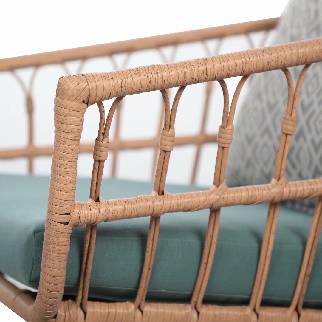 3-Piece Outdoor Wicker Bistro Set with Cushions