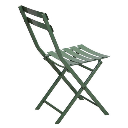 3 Piece Patio Minimalist Bistro Set Foldable Square Table & Chairs - 3-Piece