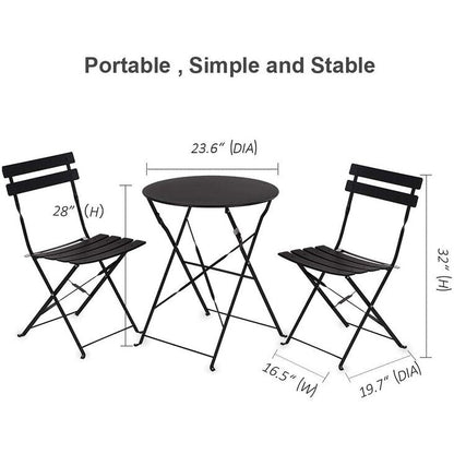 Clihome Outdoor 3 Piece Premium Steel Patio Bistro Set
