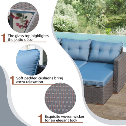 PE Wicker 3-piece Outdoor Sectional Set