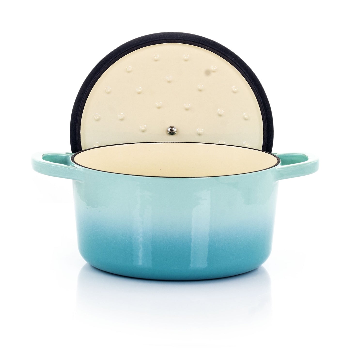 3 Quart Enameled Cast Iron Dutch Oven in Arctic Teal
