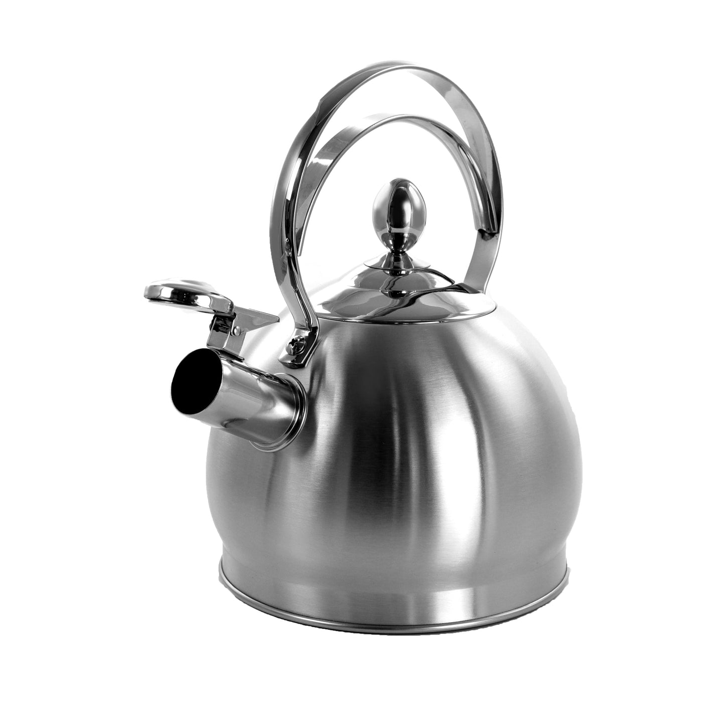 3 Quart Round Stovetop Whistling Kettle in Silver