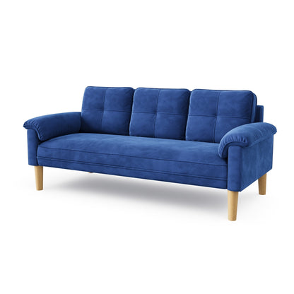 3-Seater Modern Upholstered Sofa, Convertible Sofa, Sofa Bed with Sturdy Wooden Legs for Living Room
