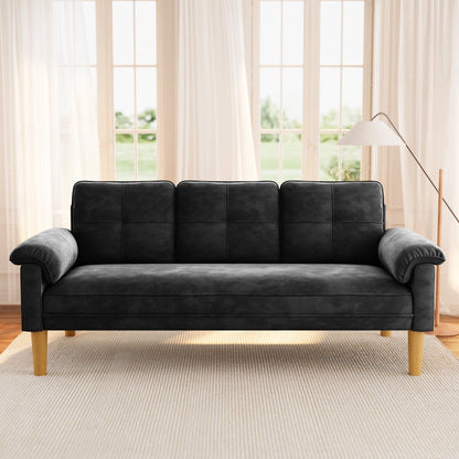 3-Seater Modern Upholstered Sofa, Convertible Sofa, Sofa Bed with Sturdy Wooden Legs for Living Room