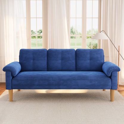 3-Seater Modern Upholstered Sofa, Convertible Sofa, Sofa Bed with Sturdy Wooden Legs for Living Room
