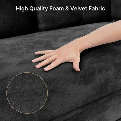 3-Seater Modern Upholstered Sofa, Convertible Sofa, Sofa Bed with Sturdy Wooden Legs for Living Room
