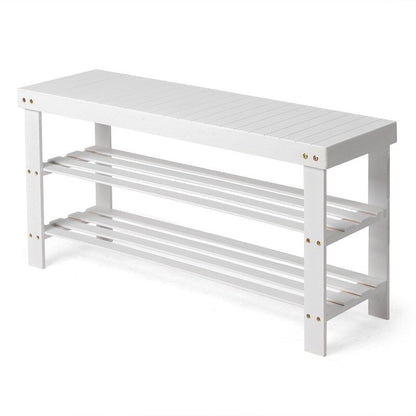 3-Tier Shoe Rack Bench Shoe Storage Organizer Holds Up to 240 lbs