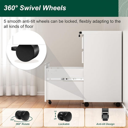 3 Drawer Mobile/Vertical File Cabinet for Home Office