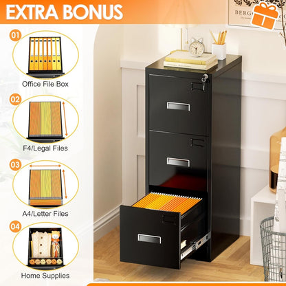 3 Drawer Mobile/Vertical File Cabinet for Home Office