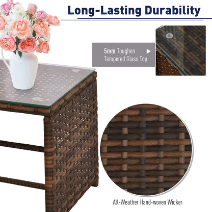 Outsunny 3-Piece Wicker Patio Furniture Sets, Rattan Conversation Sets, Sectional sofa set with Cushioned Lounge Chaise
