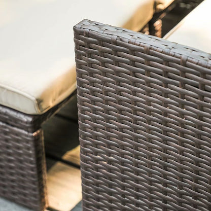 3-piece Outdoor Rattan Sofa Set with Cushions