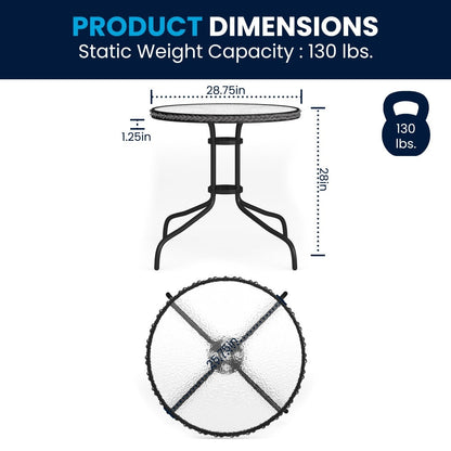 3-piece Outdoor Table/Chair Set - 28.75W x 28.75D x 28H