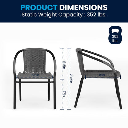 3-piece Outdoor Table/Chair Set - 28.75W x 28.75D x 28H