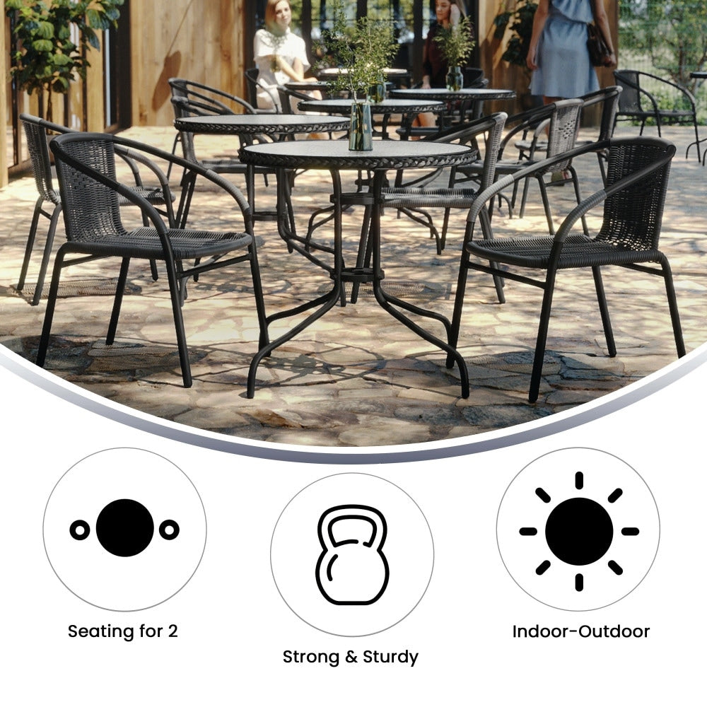 3-piece Outdoor Table/Chair Set - 28.75W x 28.75D x 28H