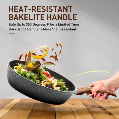 30-Piece Kitchen Granite Cookware and Bakeware Set, Cooking Pans Set Non-Stick Pots and Pans Set